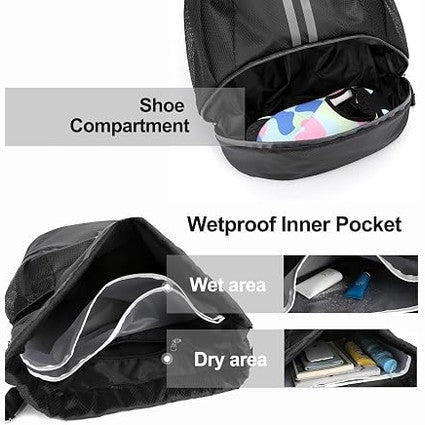 Sports Drawstring Backpack – Black