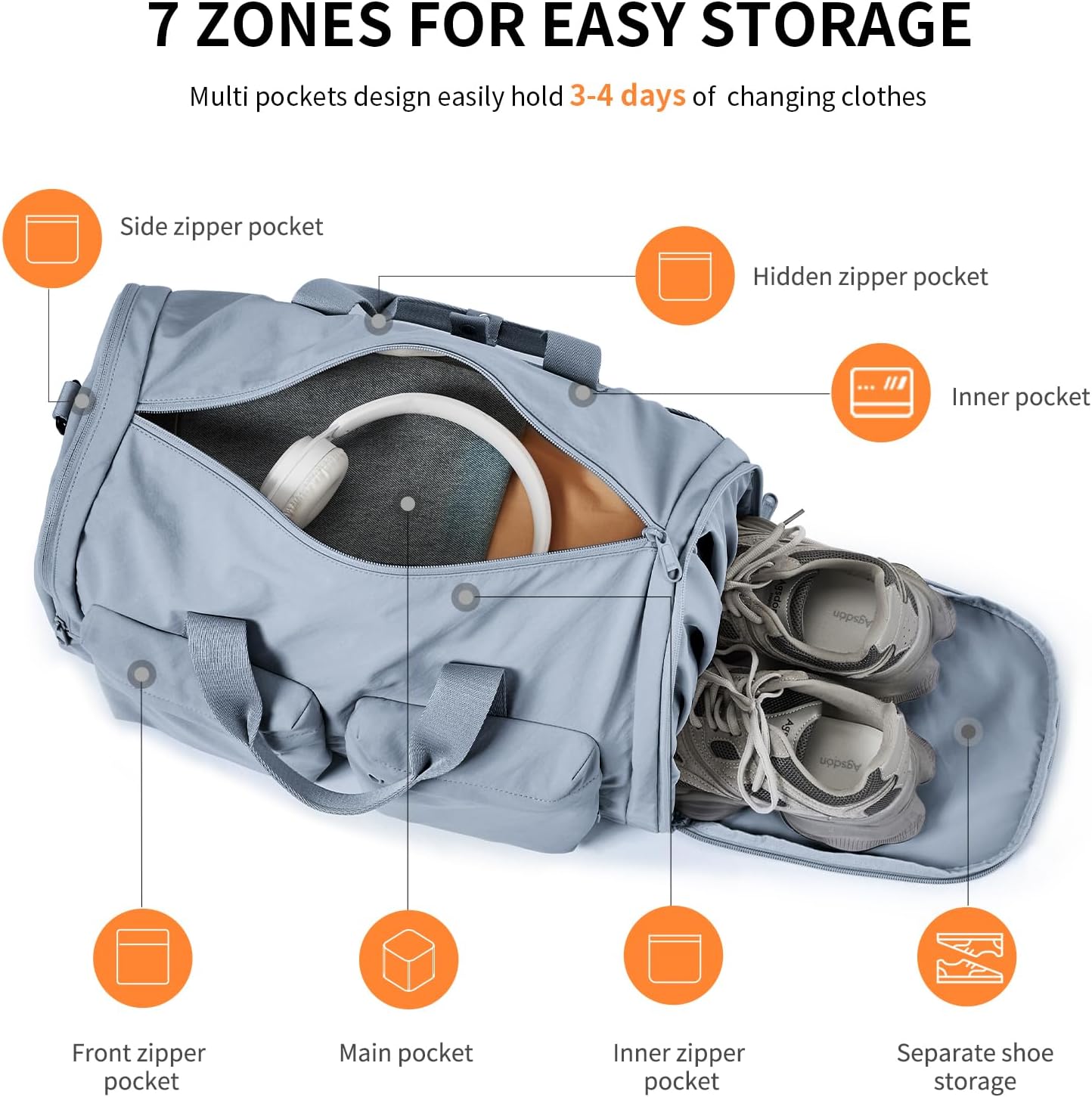 32L Travel Duffel Gym Bag – Phantom Blue