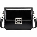 Black Glossy PU Leather Crossbody Bag