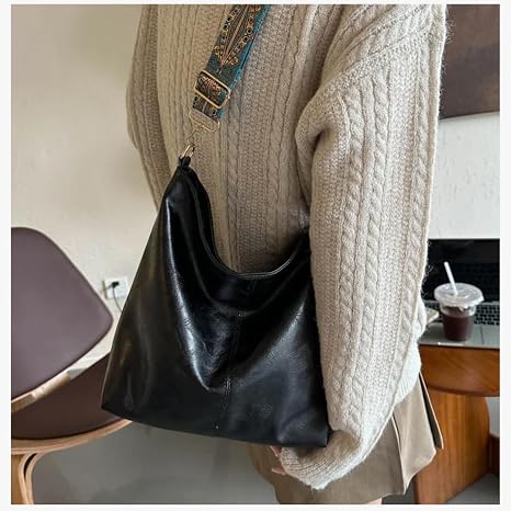 Women's Black Shoulder & Crossbody Tote Bag