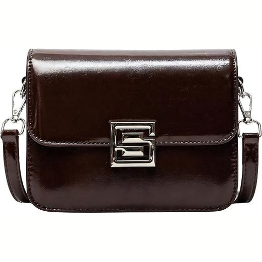 Glossy PU Leather Crossbody Bag
