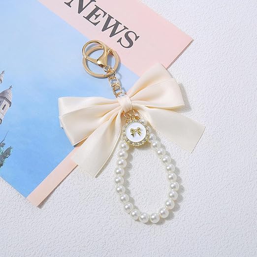 White Bow PU Leather Handbag