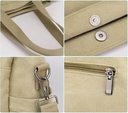 Canvas Tote Crossbody Bag
