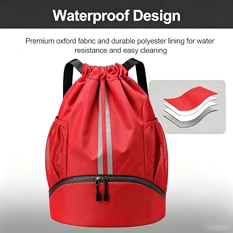 Sports Drawstring Backpack – Red