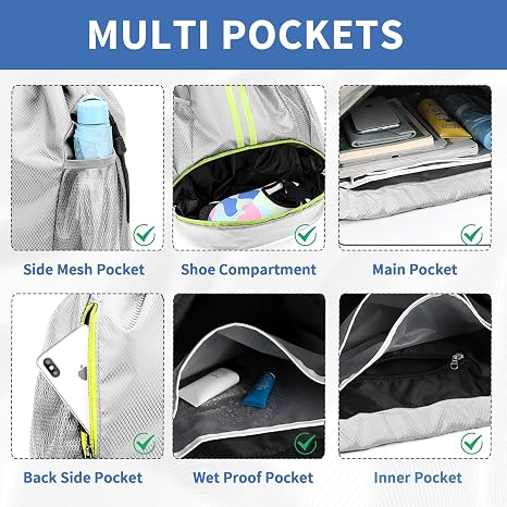 Sports Drawstring Backpack – Grey
