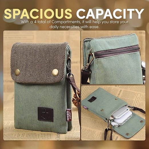 Canvas Crossbody Phone Purse & Travel Pouch