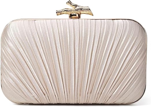 Pleated Satin Evening Clutch Bag
