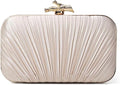Pleated Satin Evening Clutch Bag