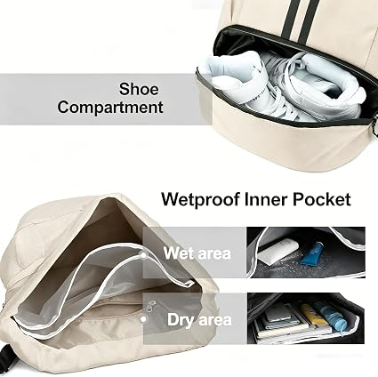 Sports Drawstring Backpack – Beige