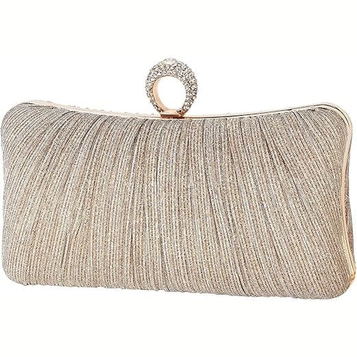 Golden Glitter Rhinestone Clutch