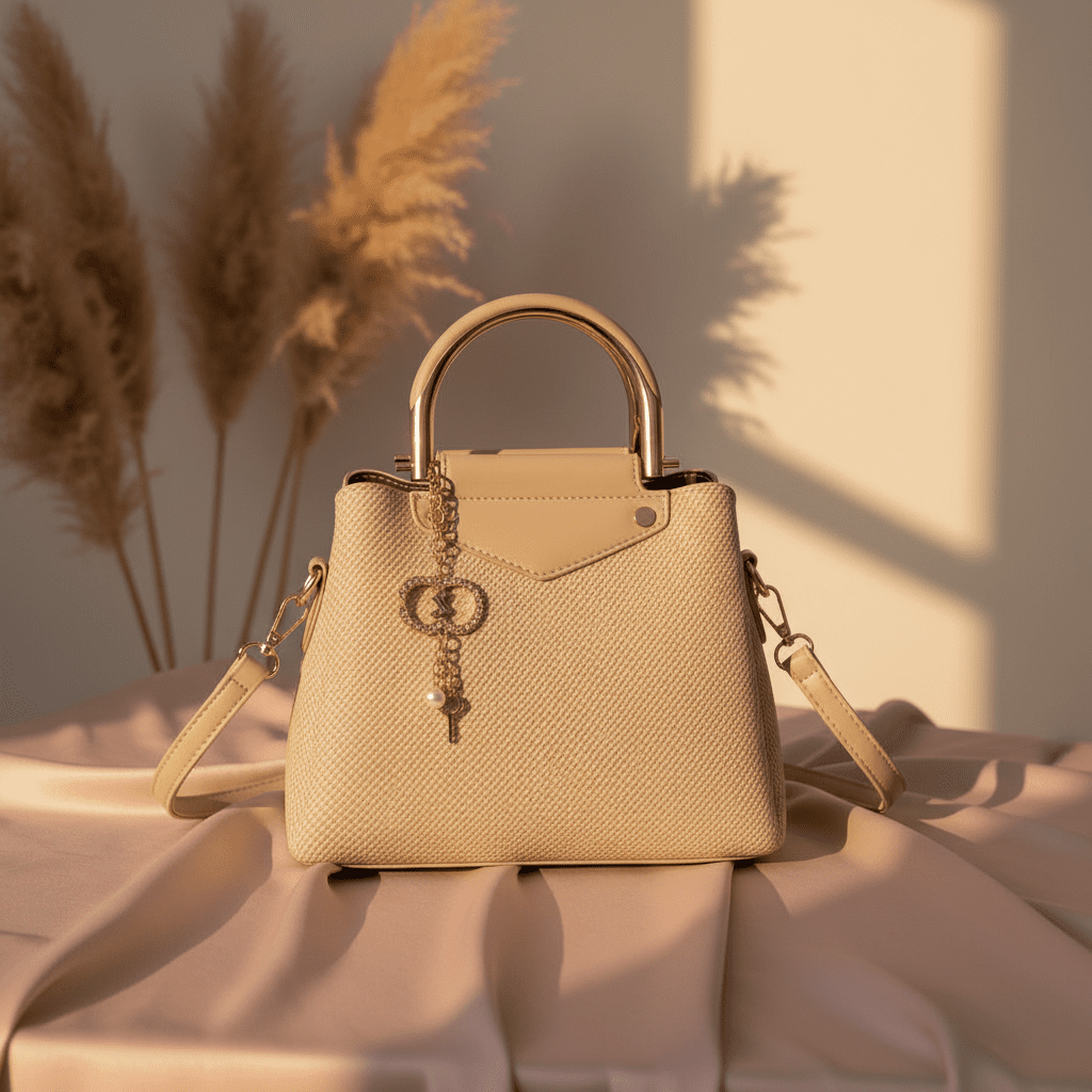 Bag on Silk with Pampas