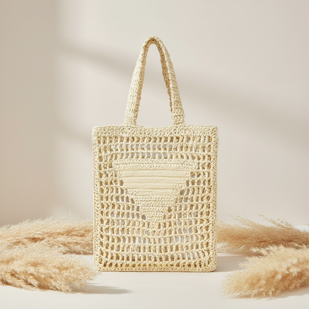 Beige tote in studio