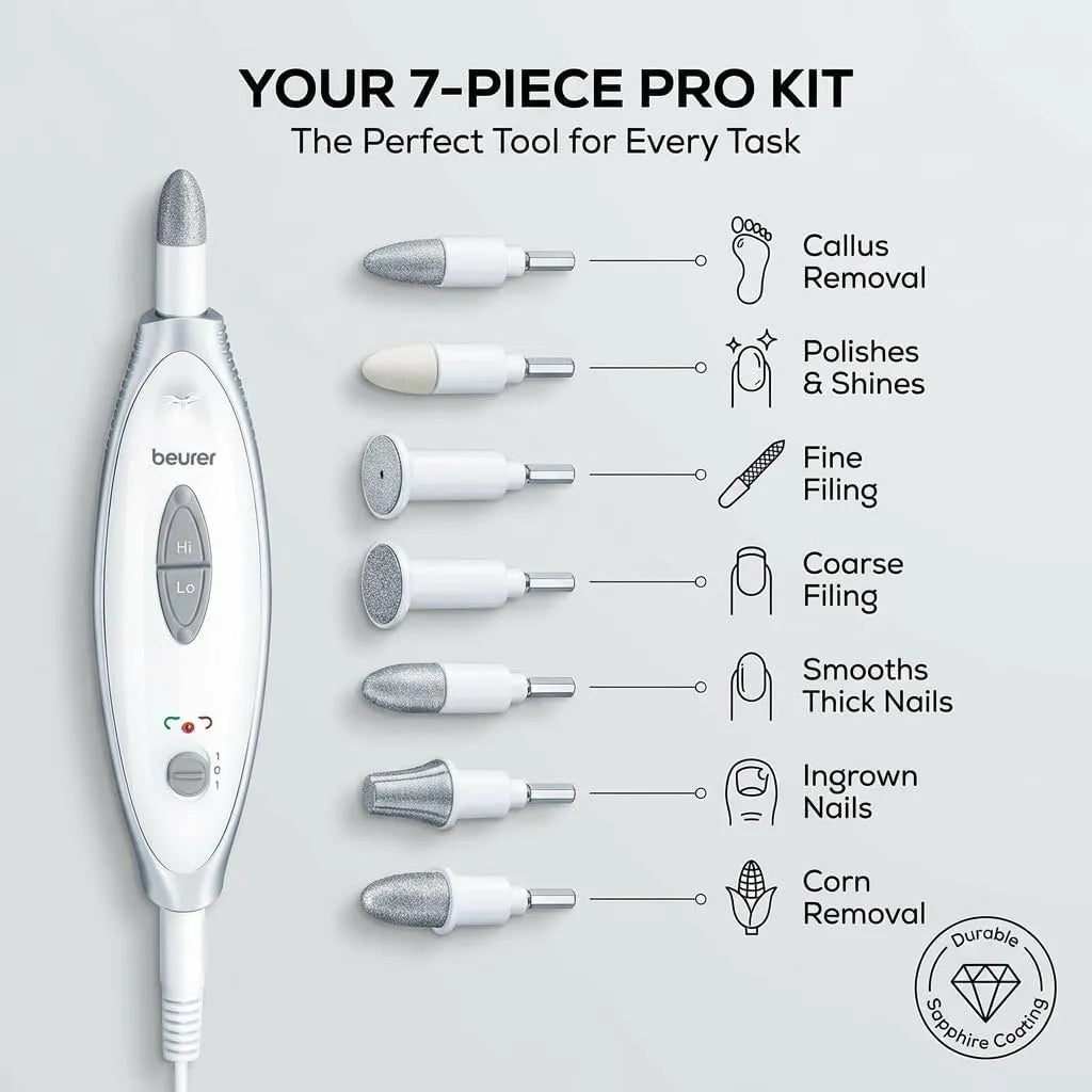 Beurer MP 41 Manicure & Pedicure Set 7 Attachments