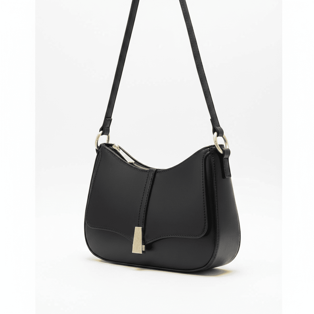 Black Crossbody Bag – White Background