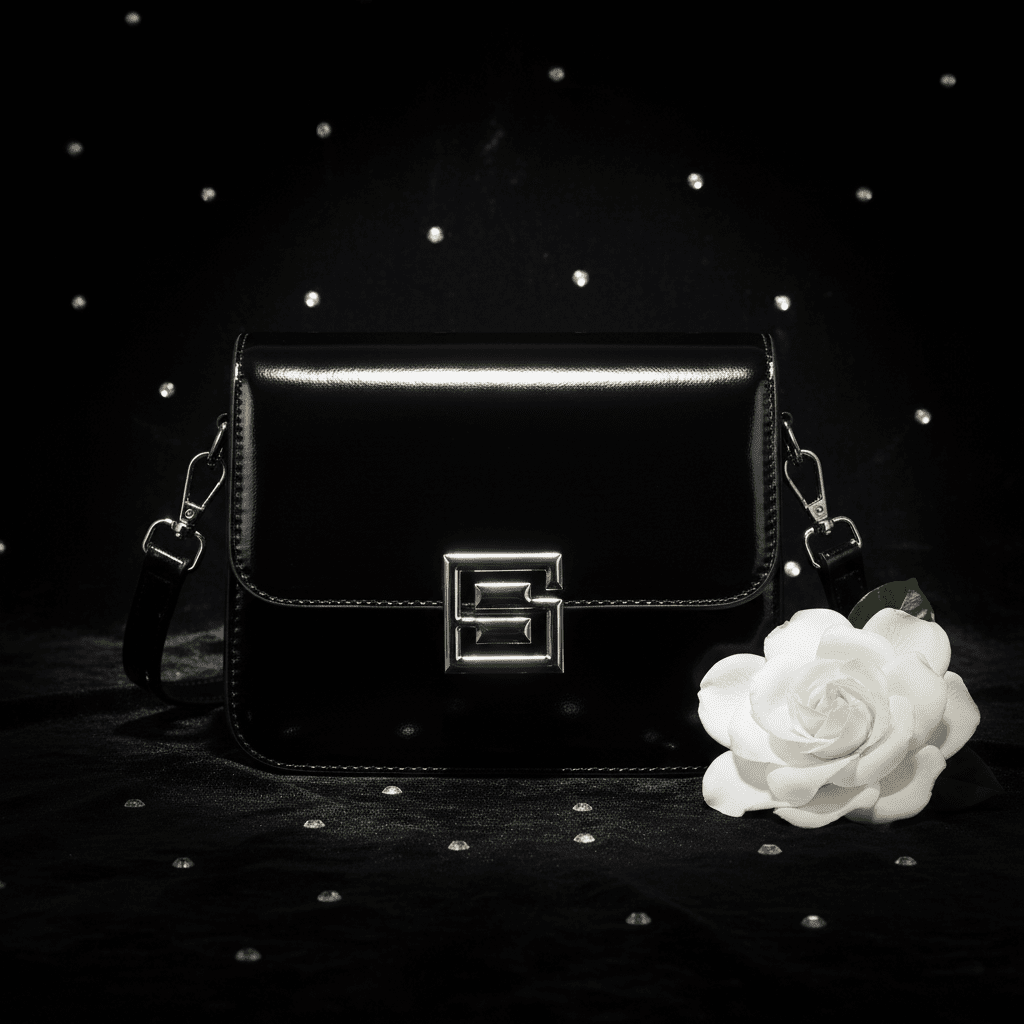 Black Glossy Crossbody - Dark Velvet