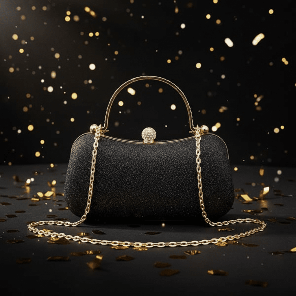Black Gold Confetti Background