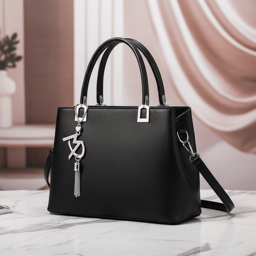 Black Satchel – Marble Background