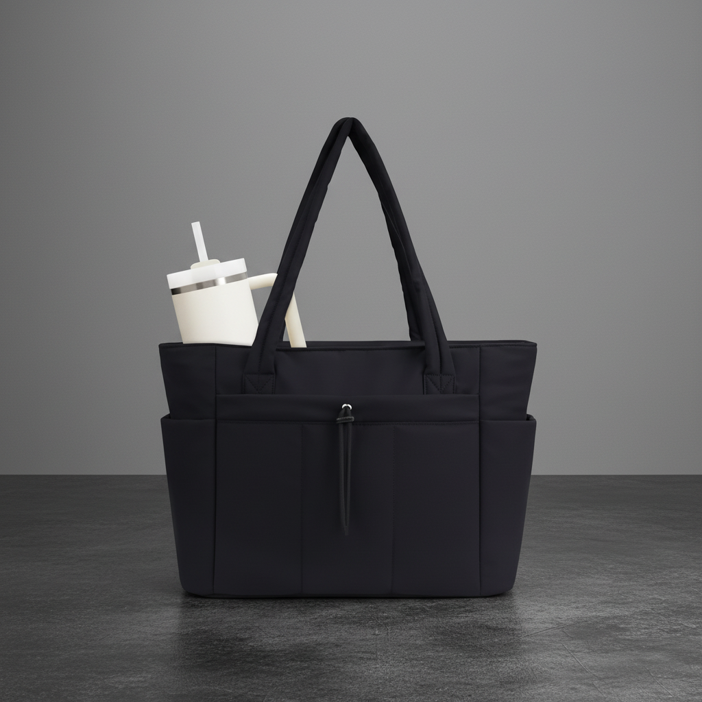 Black Tote Bag Dark Background