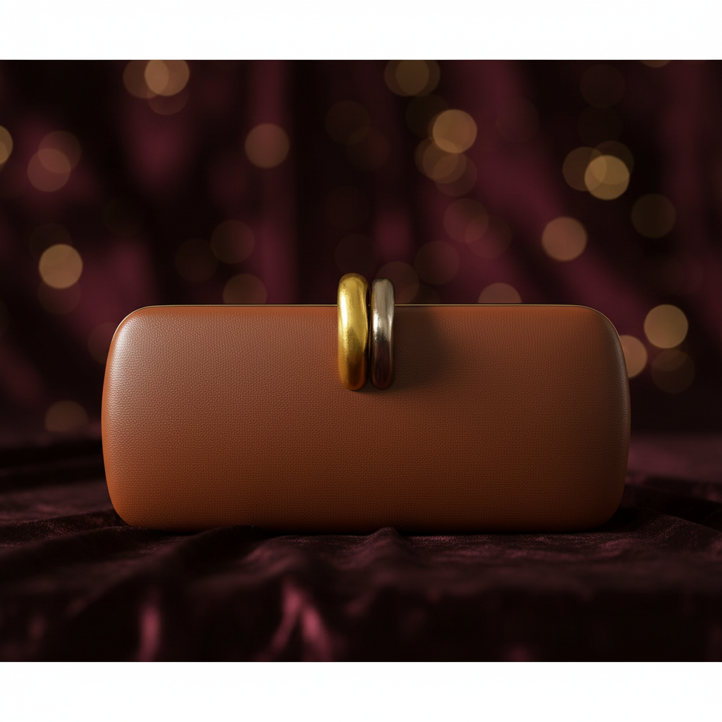 Brown Evening Clutch with Luxury Background