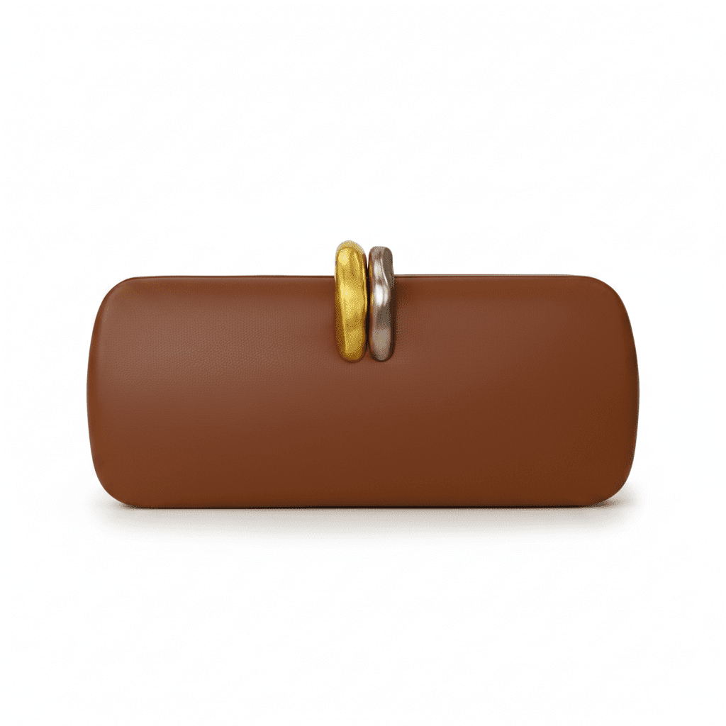 Brown Leather Clutch Google Size