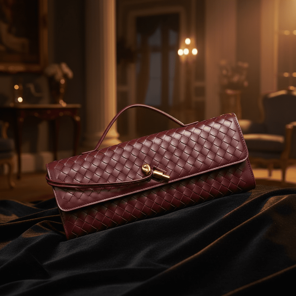Burgundy Clutch on Dark Velvet