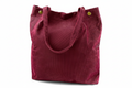 Burgundy Corduroy Tote Bag - No Monogram