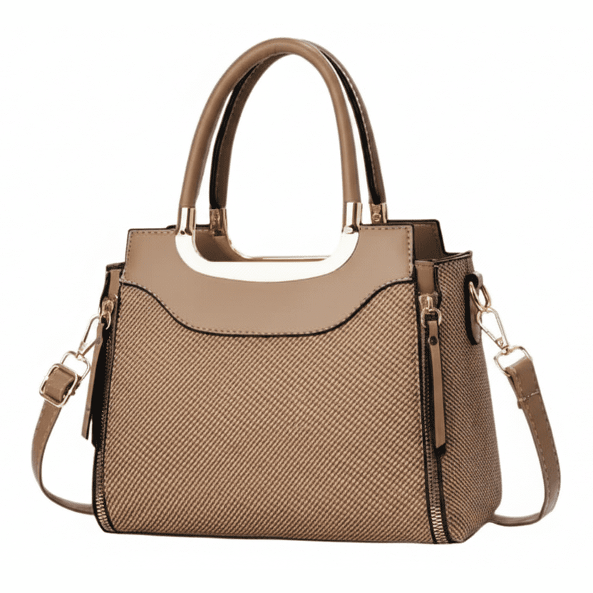 Camel Structured Handbag – No Logo