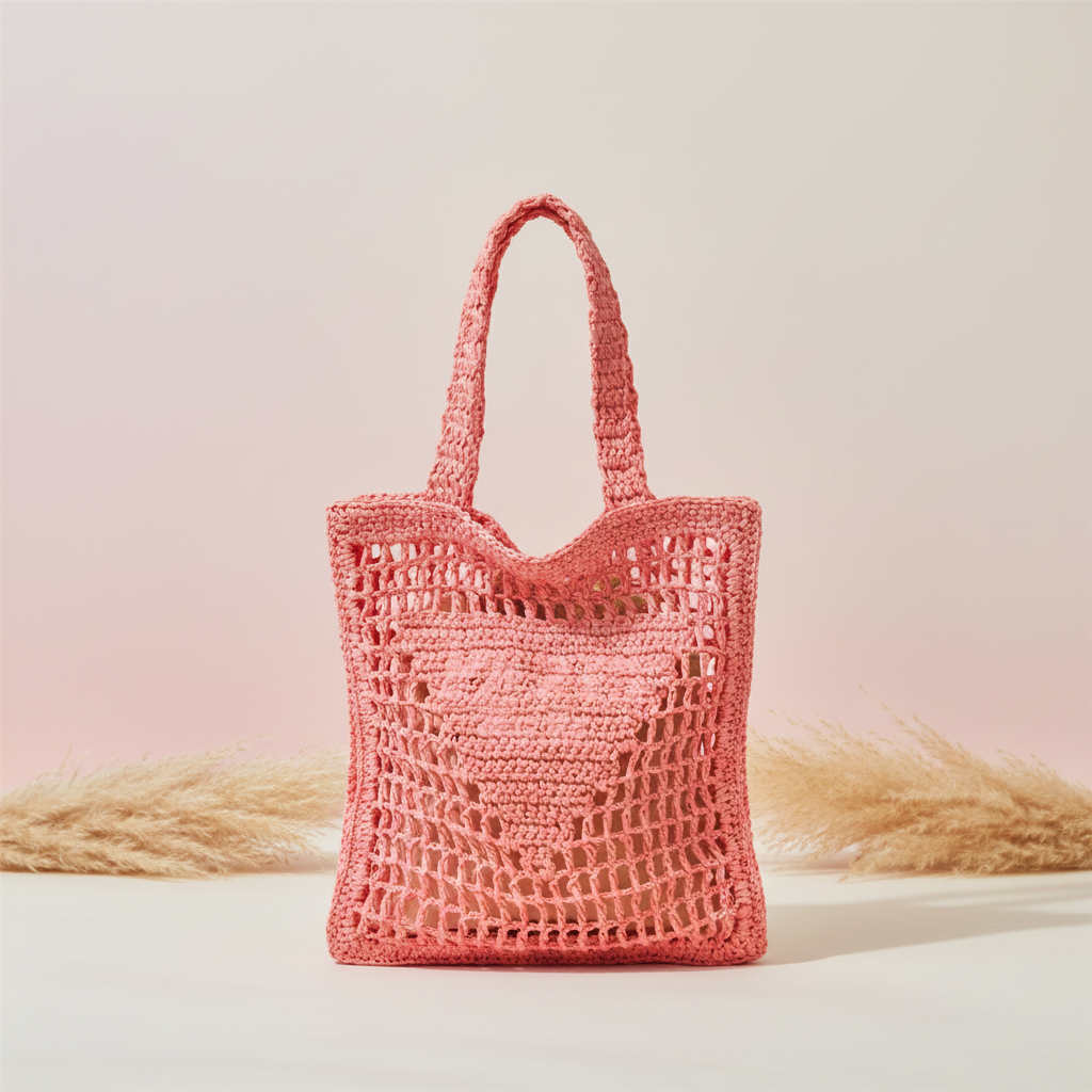 Coral tote in studio