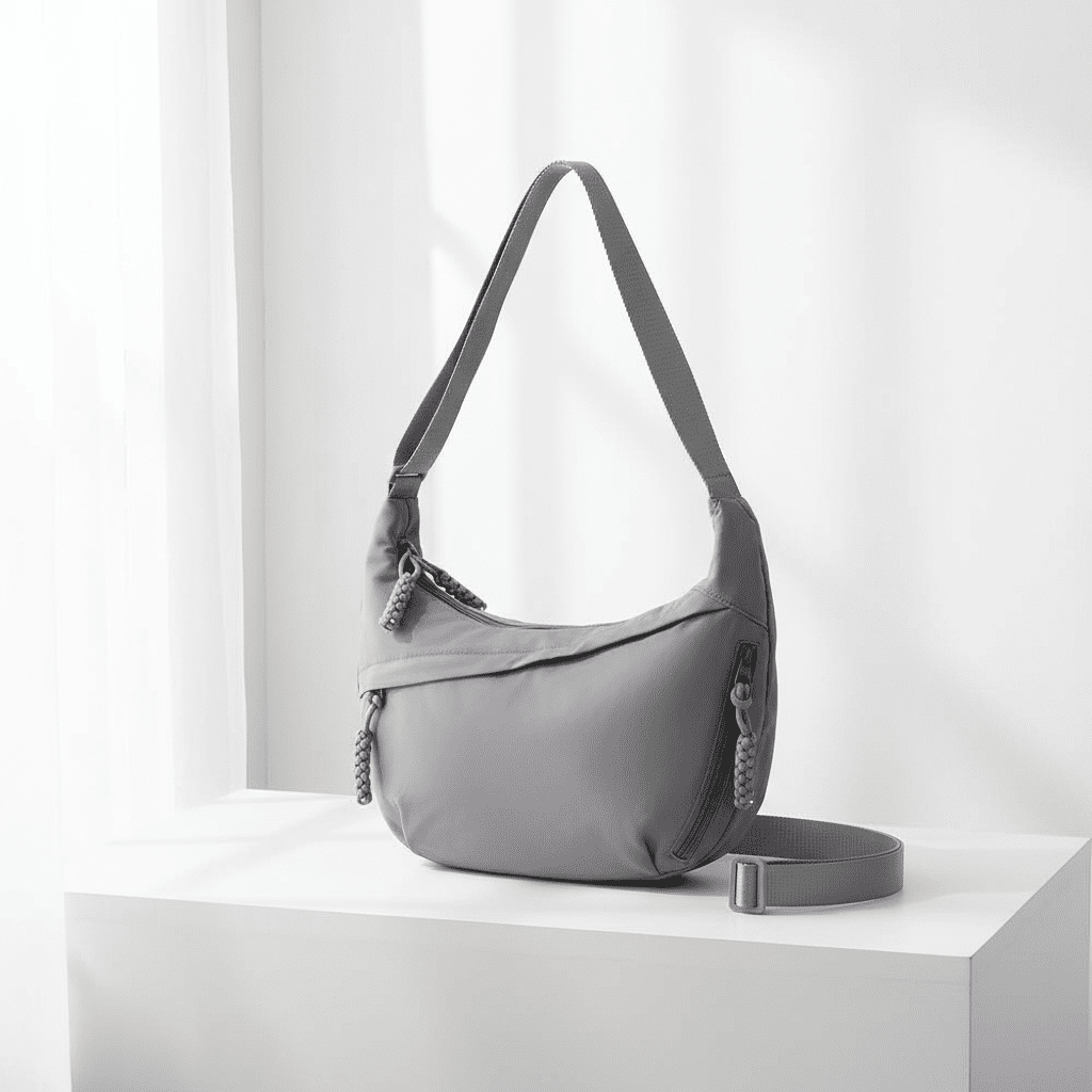 Crescent Bag on White Minimalist Background