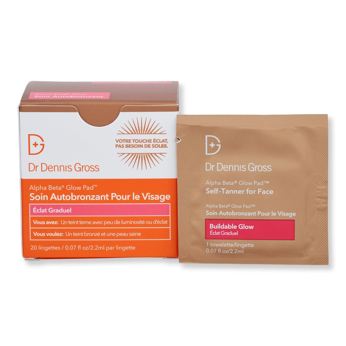 Dr. Dennis Gross Alpha Beta Glow Pad Self Tanner for Face 20 Count