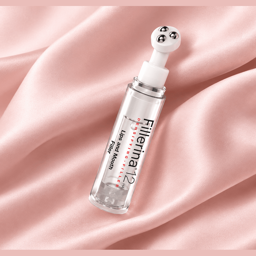 Fillerina product image on blush pink silk