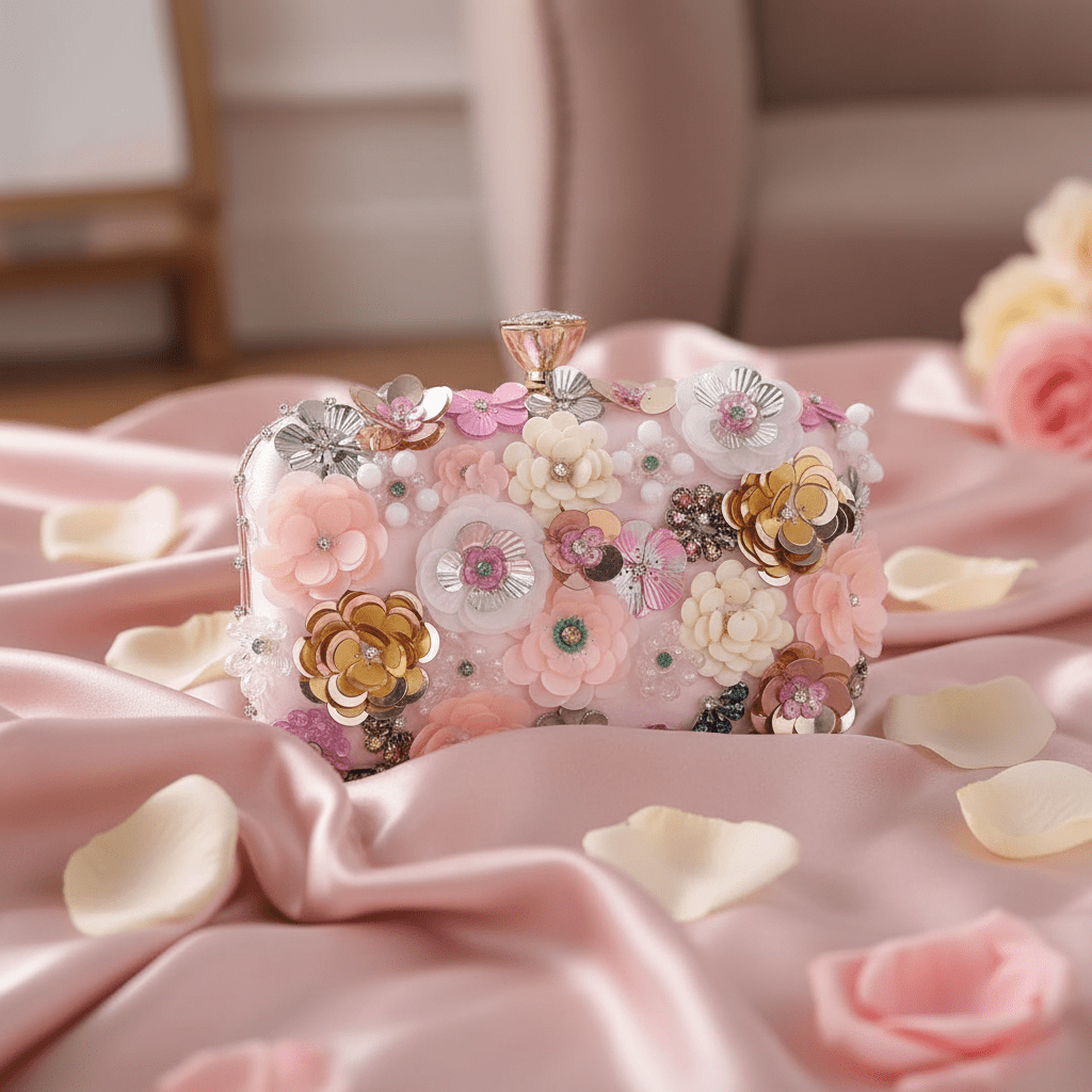 Floral Clutch Blush Lifestyle