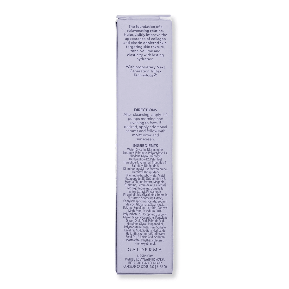 ALASTIN Restorative Skin Complex carton directions and ingredients