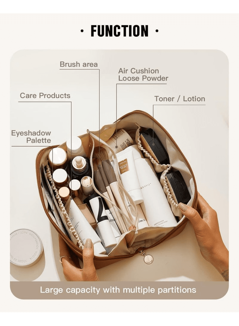 Premium Leather Travel Toiletry Bag