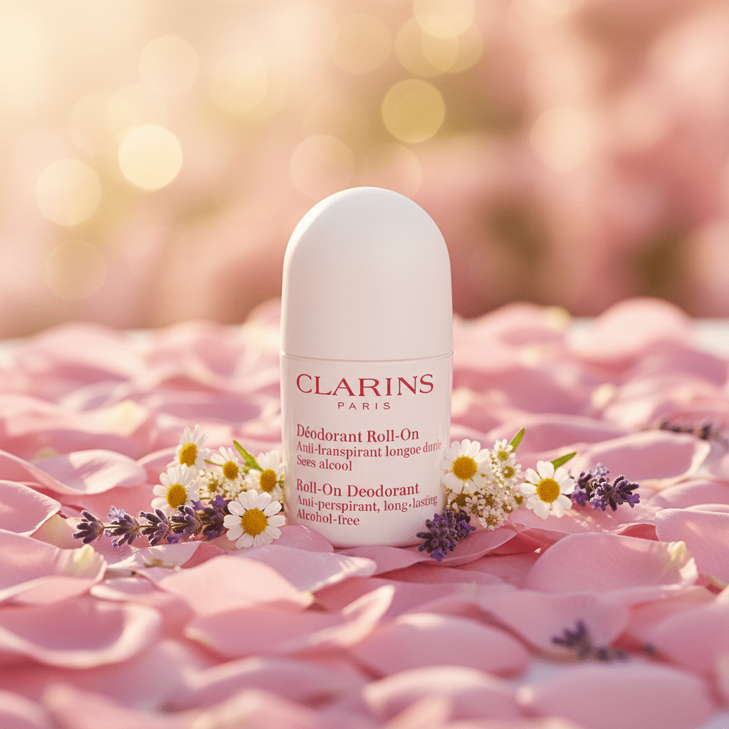 Clarins Gentle Care Roll-On Deodorant with rose petals and lavender