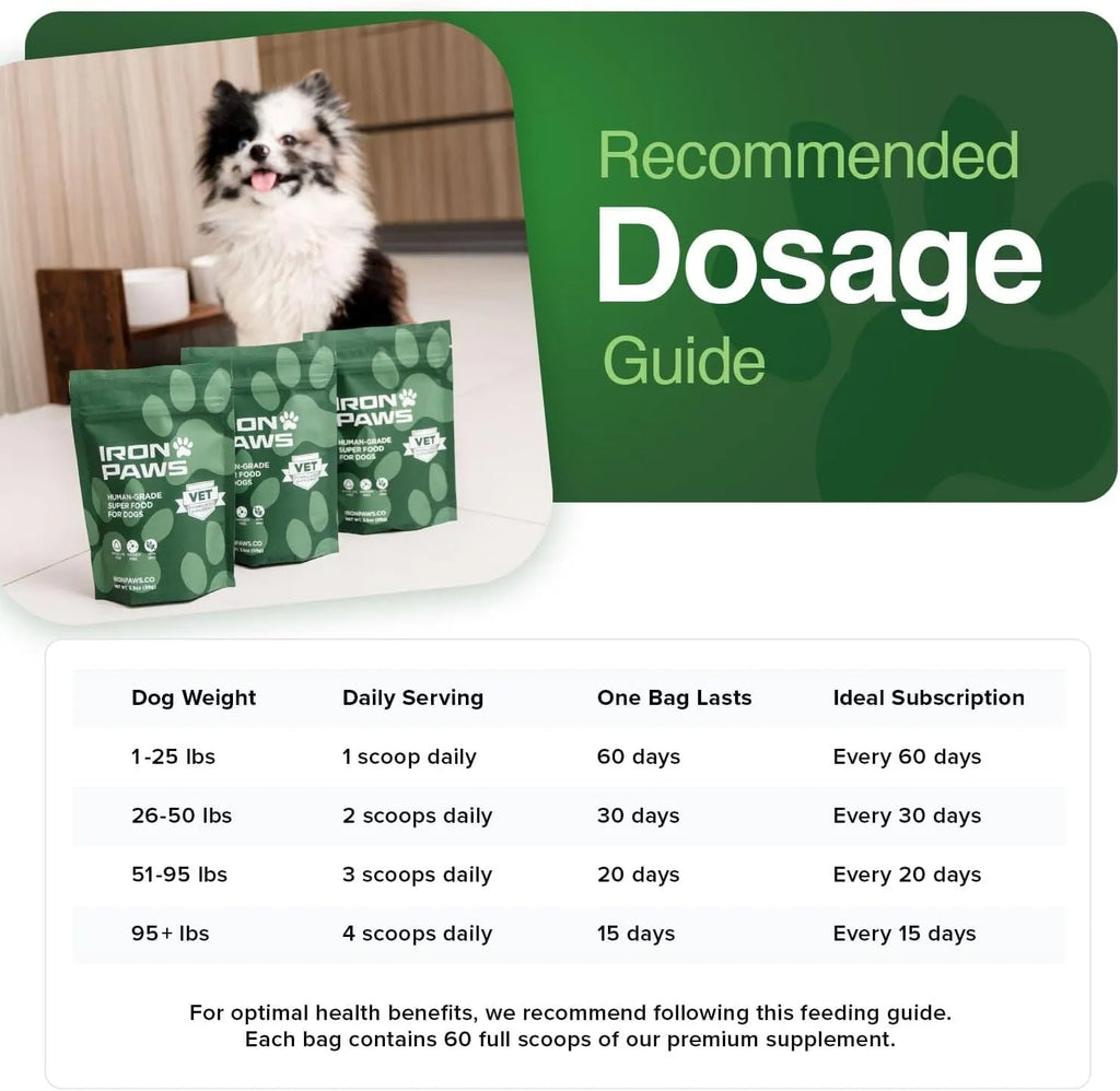 Iron Paws Human-Grade Superfood Dog Supplement Powder 3.5 oz