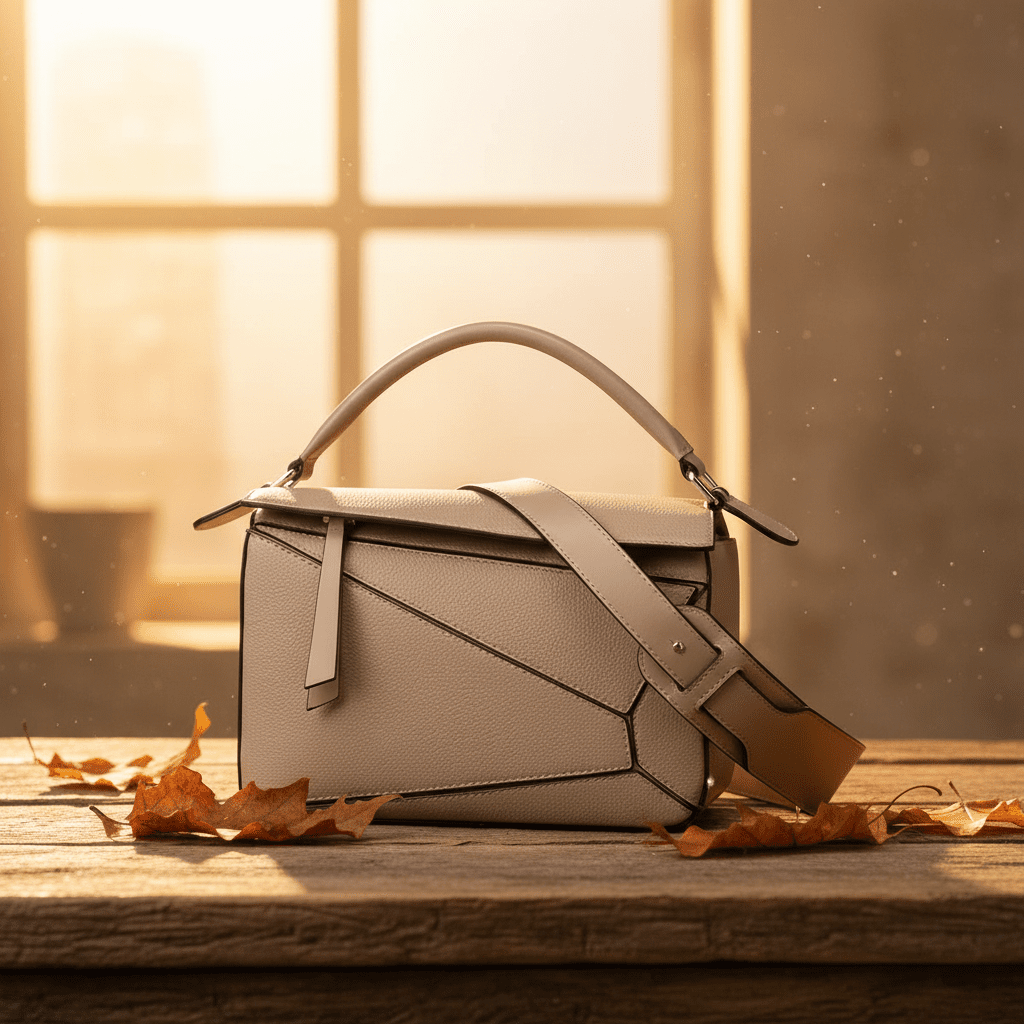 Khaki Geometric Bag – Autumn Setting