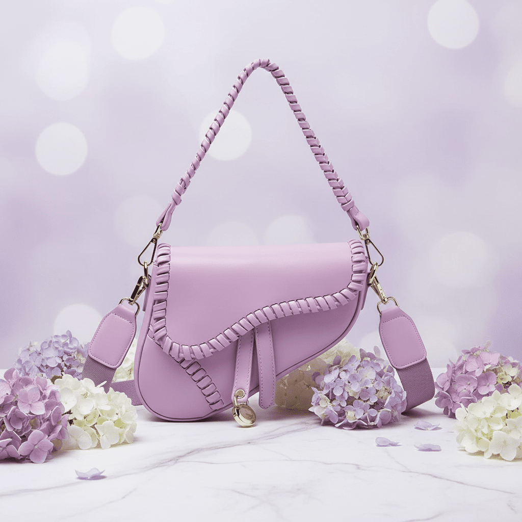 Lavender Saddle Bag - Hydrangea Marble
