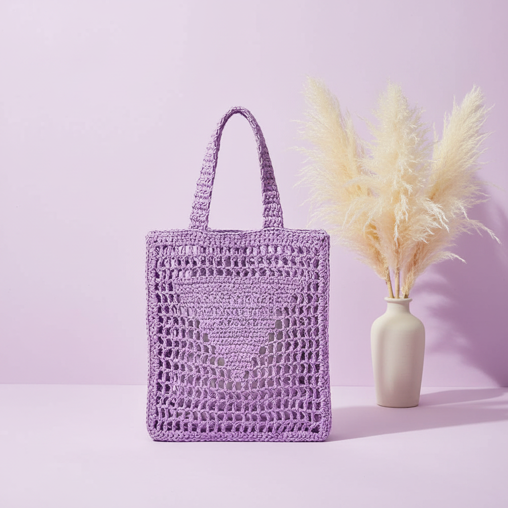 Lilac tote in studio