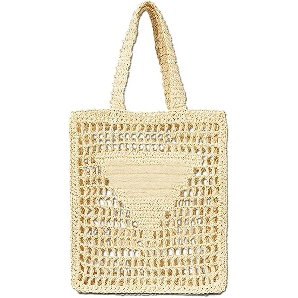 Crochet Straw Beach Tote Bag