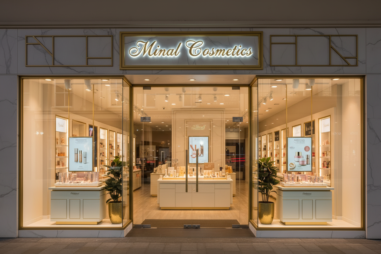 Minal Cosmetics - Night Storefront