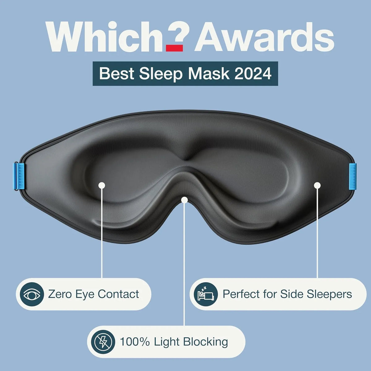 MyHalos Halo 100% Blackout Sleep Mask With Storage Pouch