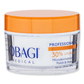 Obagi Medical skincare product jar with orange lid on a white background