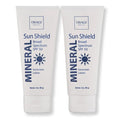Two tubes of Obagi Sun Shield Mineral Broad Spectrum SPF 50 sunscreen on a white background