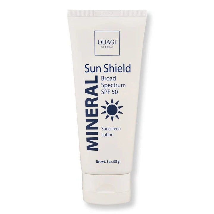 Obagi Sun Shield Mineral Sunscreen Lotion SPF 50 on a white background