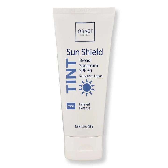 Obagi Sun Shield Tinted Sunscreen Lotion SPF 50 on a white background