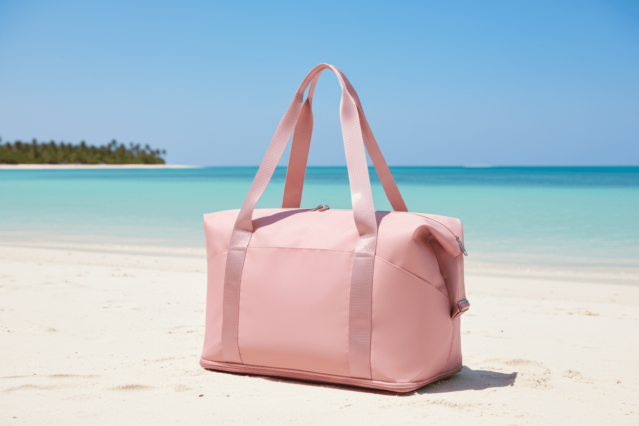 Pink Bag - Beach Background