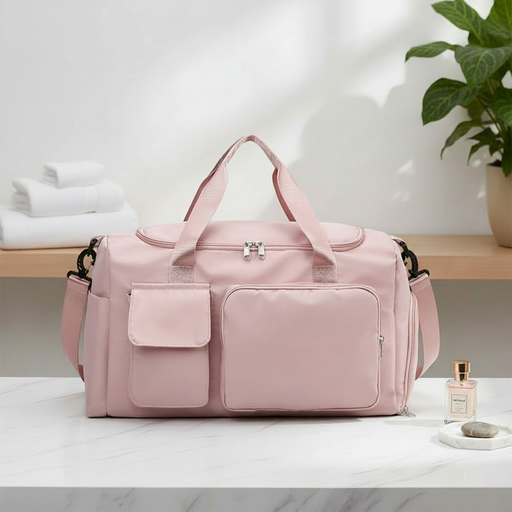 Pink Duffel Bag Marble Clean