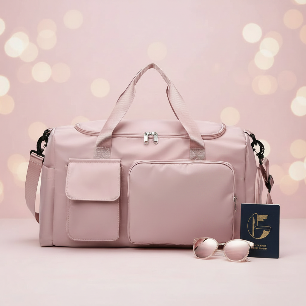 Pink Duffel Bag Pastel Clean