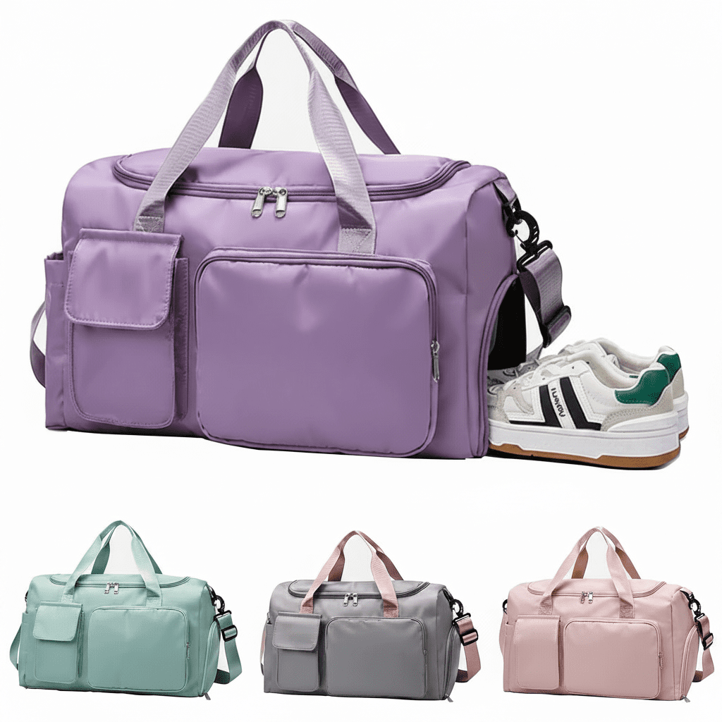 Purple Duffel with Variants – No Logo Attempt